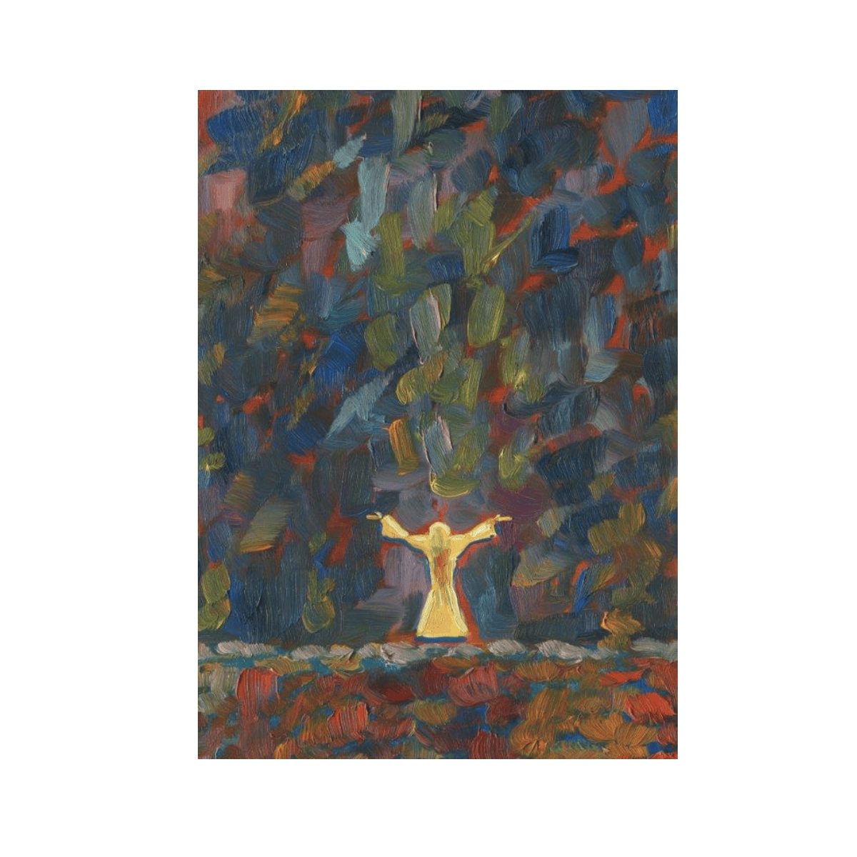 Abstract Church Yağlı Boya Dokulu TabloYağlı Boya Dokulu Soyut TablolarTablolife