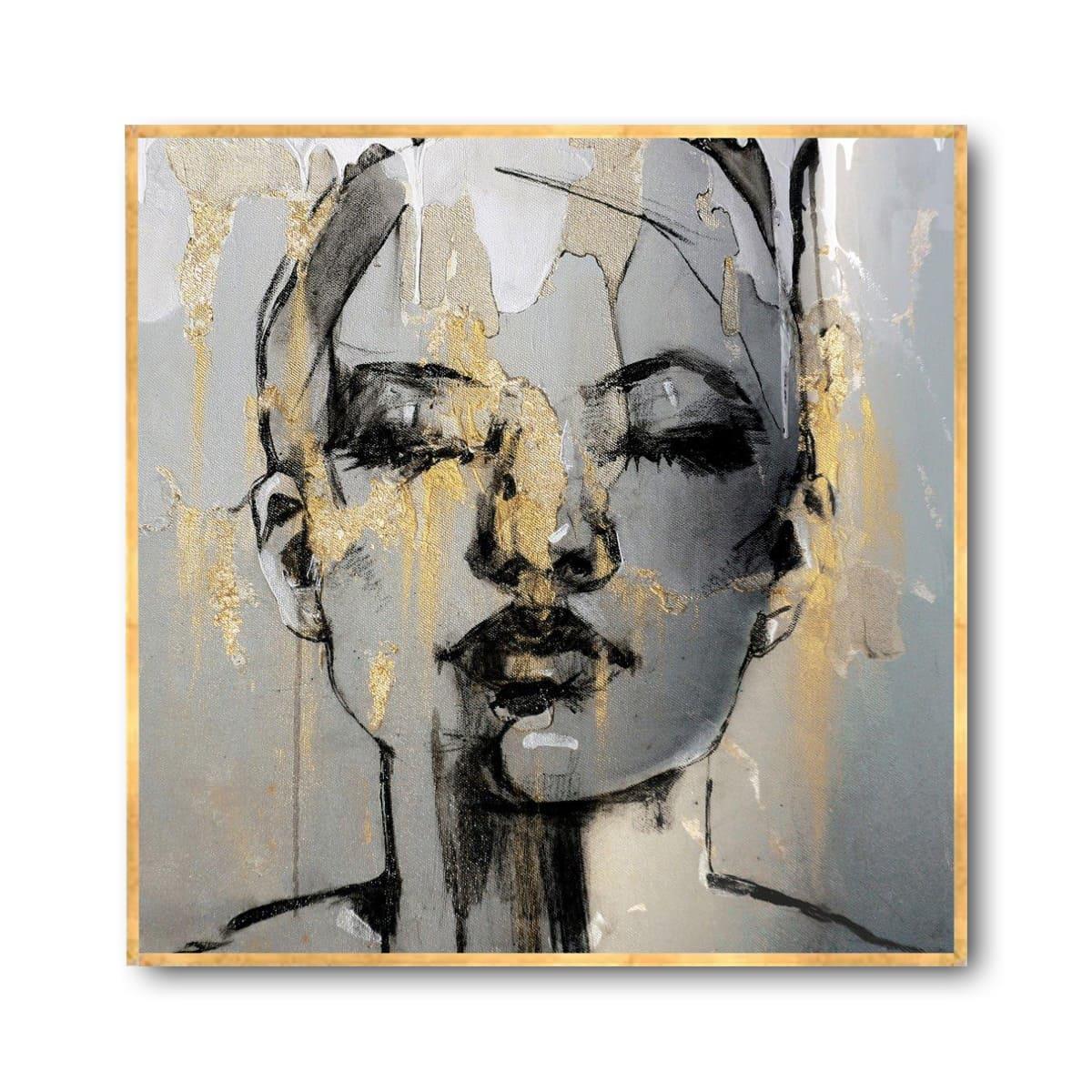 Abstract Face Yağlı Boya Dokulu TabloYağlı Boya Dokulu Kadın Temalı TablolarTablolife