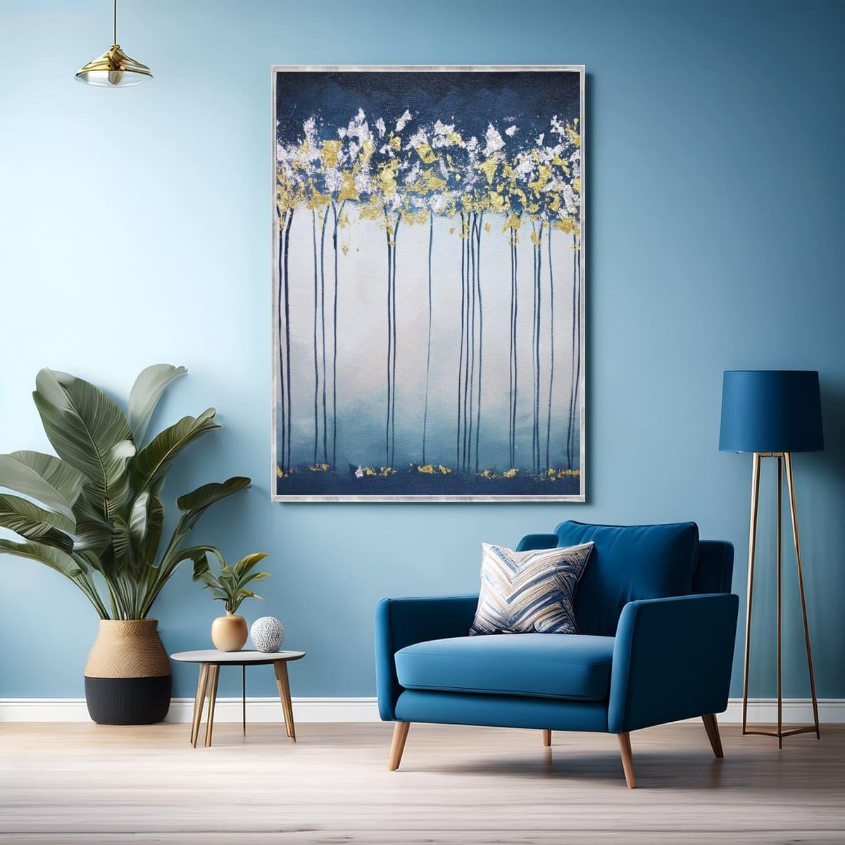 Abstract Golden Forest Yağlı Boya Dokulu TabloYağlı Boya Dokulu Soyut TablolarTablolife