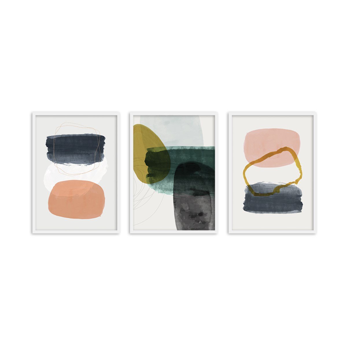 Abstract Rings Çerçeveli Poster SetiPosterlerTablolife.com