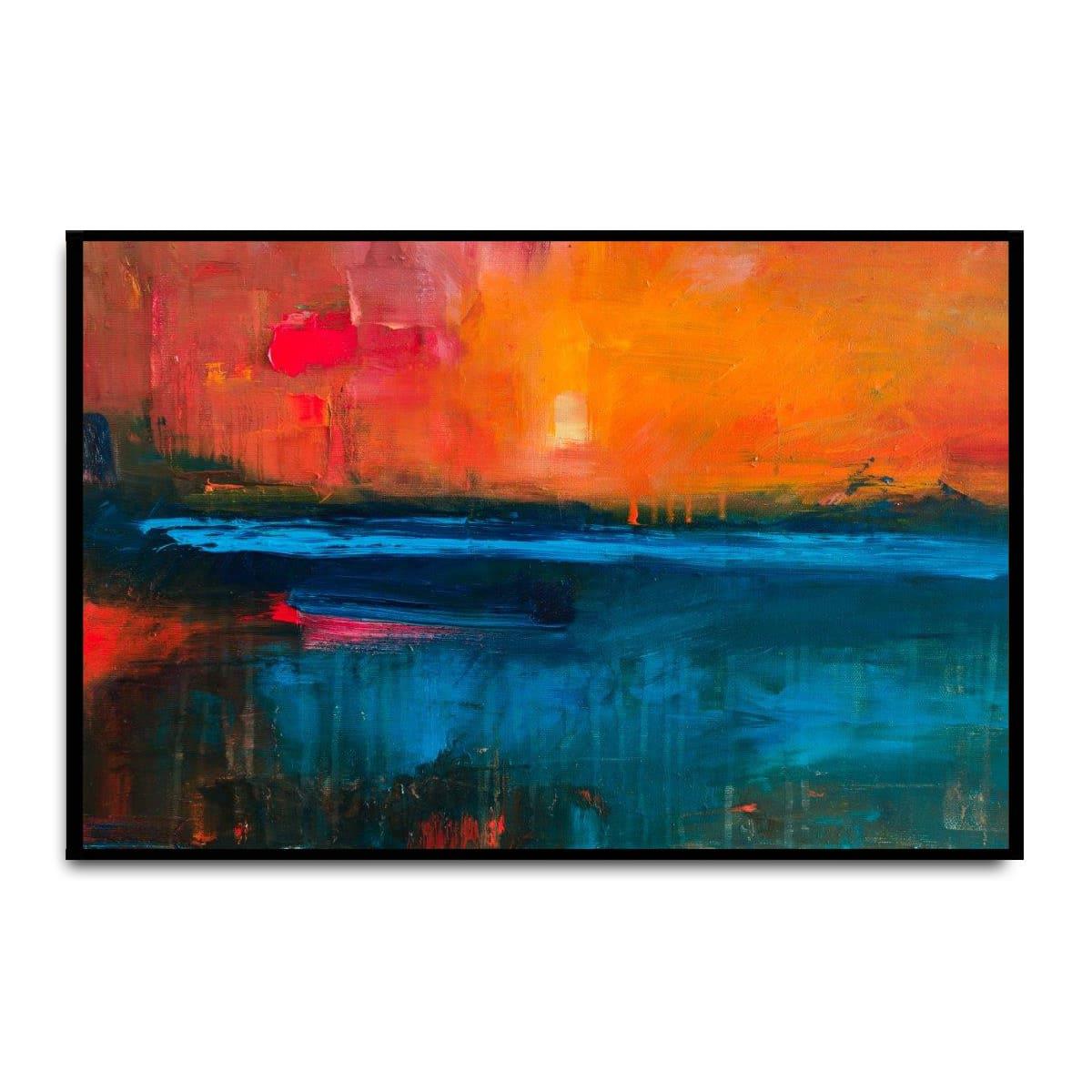 Abstract Sunset Yağlı Boya Dokulu TabloYağlı Boya Dokulu Soyut TablolarTablolife