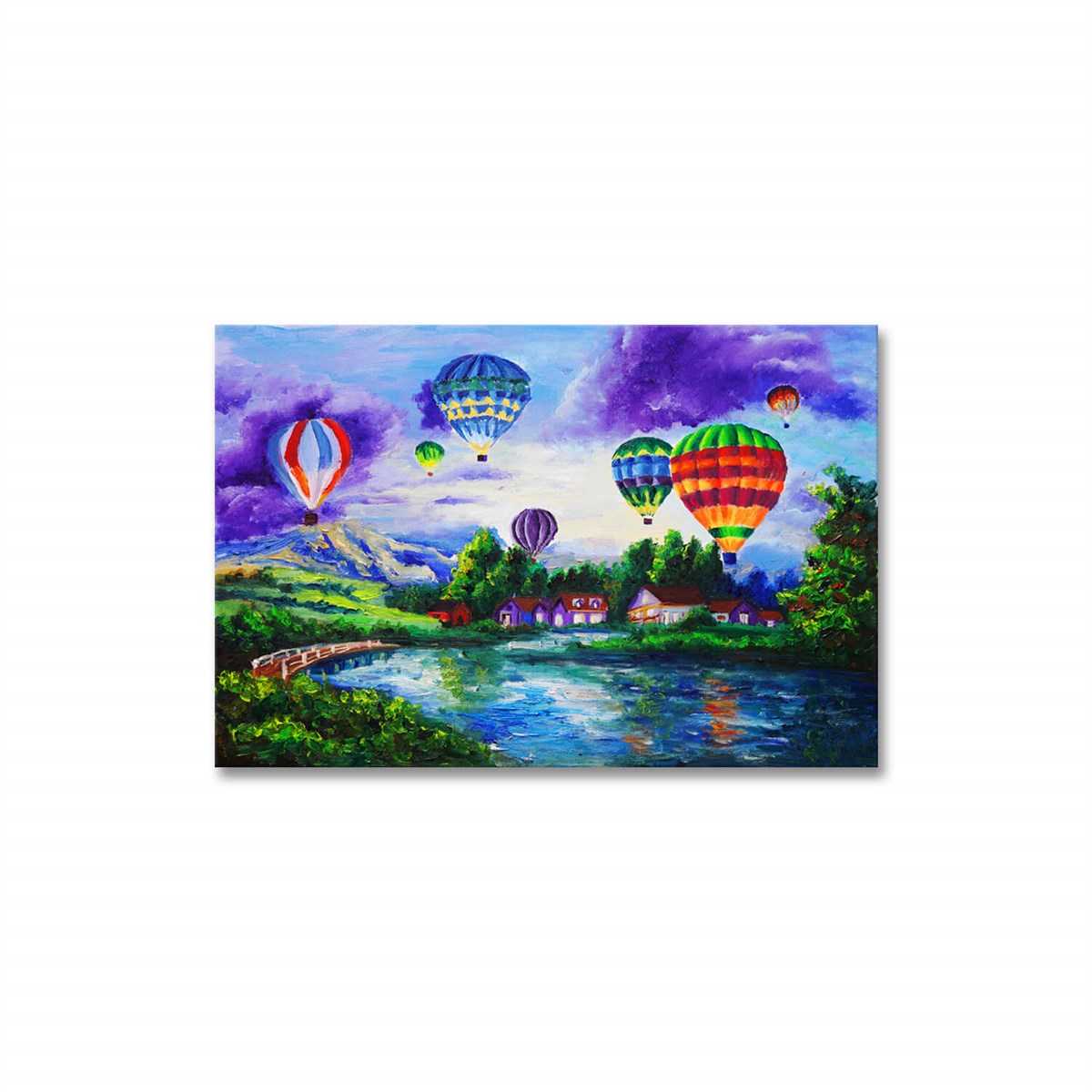 Air Ballons - Yağlı Boya Dokulu TabloYağlı Boya Dokulu Soyut TablolarTablolife.com