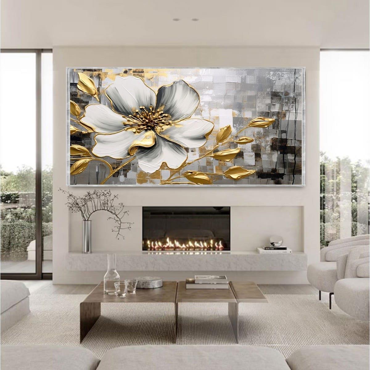 Altın Çiçek 3D Yoğun Yağlı Boya Tablo3D Yoğun Yağlı Boya TablolarTablolife