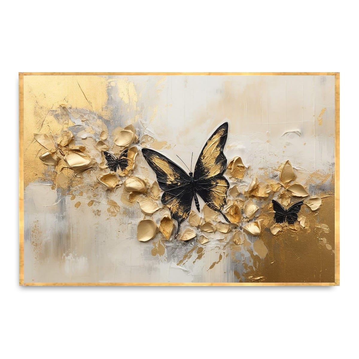 Altın Kelebek 3D Yoğun Yağlı Boya Tablo3D Yoğun Yağlı Boya TablolarTablolife