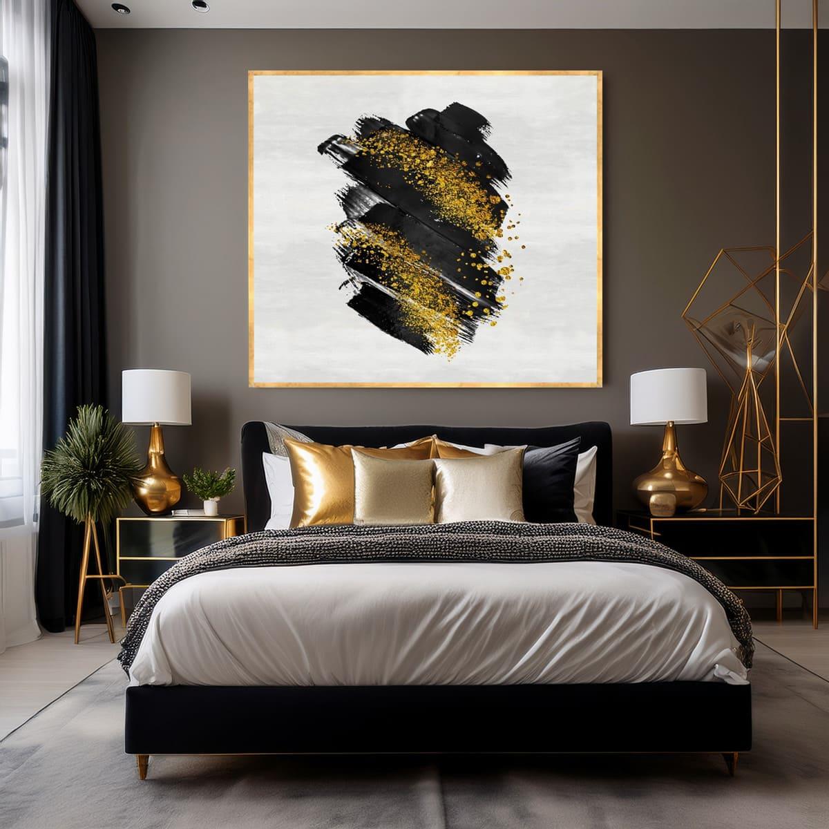 Altın Tozu Yağlı Boya Dokulu TabloYağlı Boya Dokulu Soyut TablolarTablolife