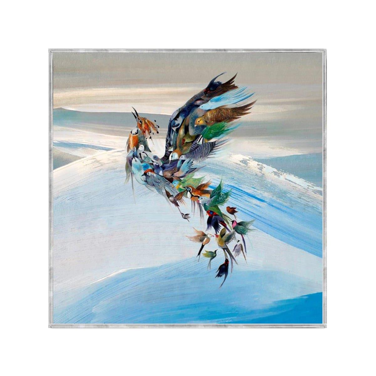 Anka Kuşu Yağlı Boya Dokulu TabloYağlı Boya Dokulu Soyut TablolarTablolife