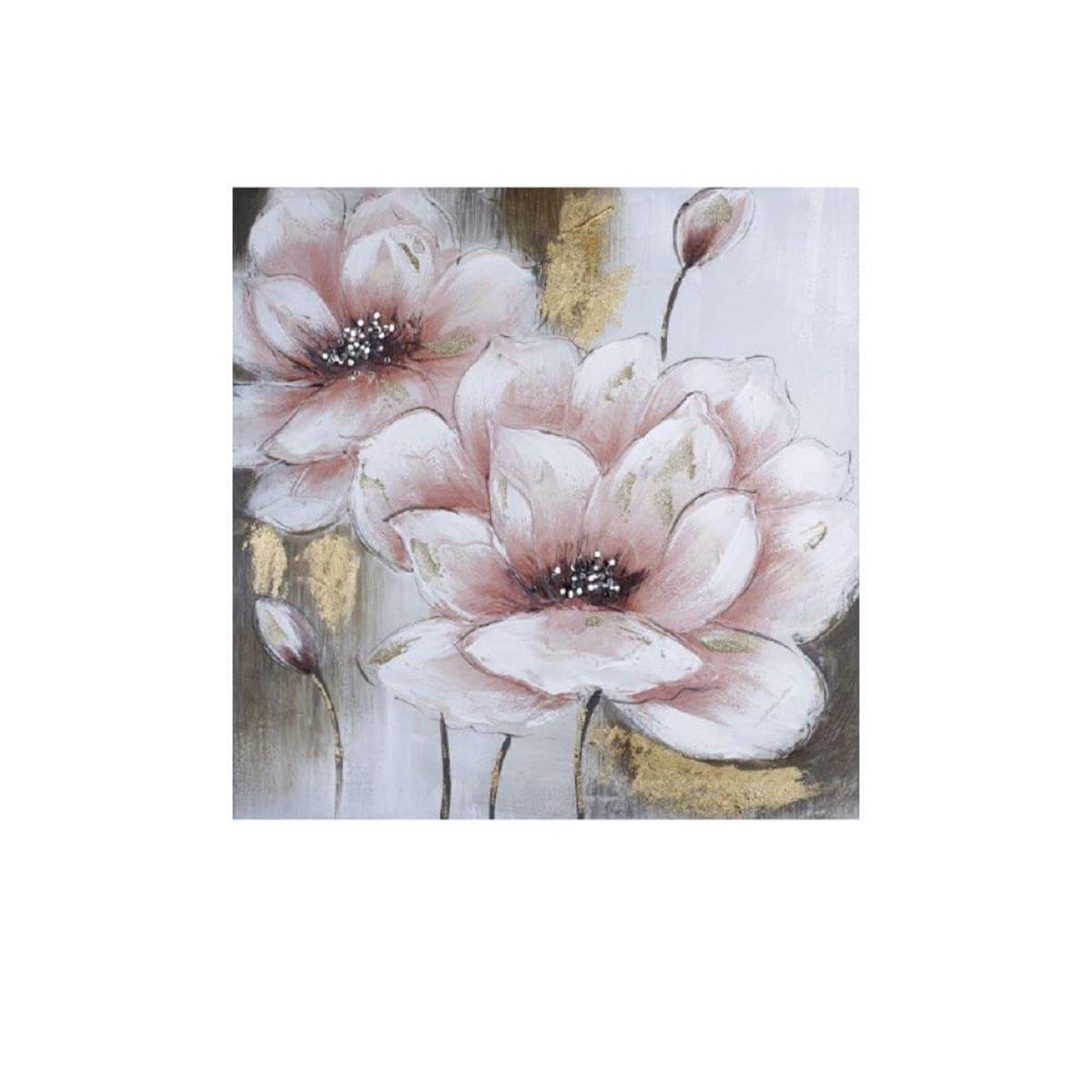 Bahar Çiçekleri Yağlı Boya Dokulu TabloYağlı Boya Dokulu Çiçek TablolarıTablolife.com