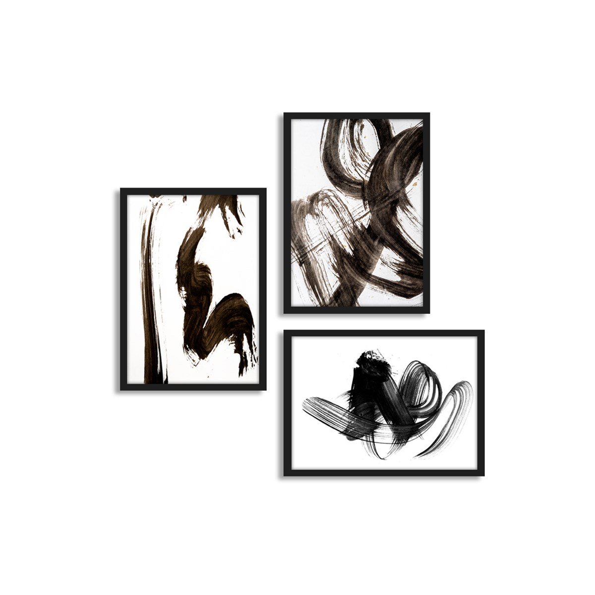 Black Brush Çerçeveli Poster SetiPosterlerTablolife.com