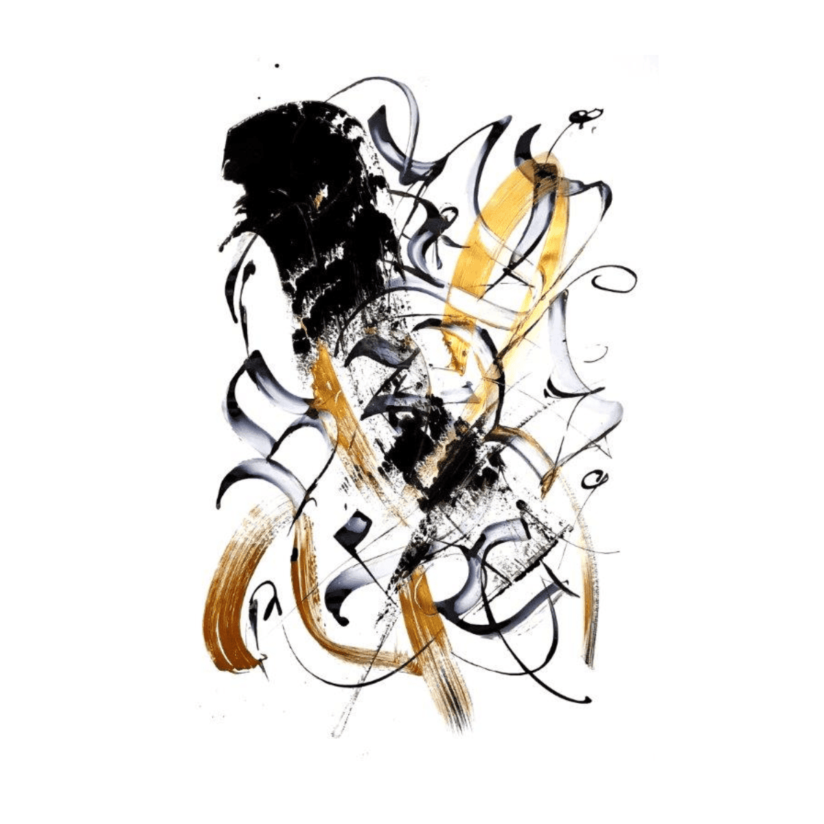 Black Brush Stroke Yağlı Boya Dokulu TabloYağlı Boya Dokulu Soyut TablolarTablolife