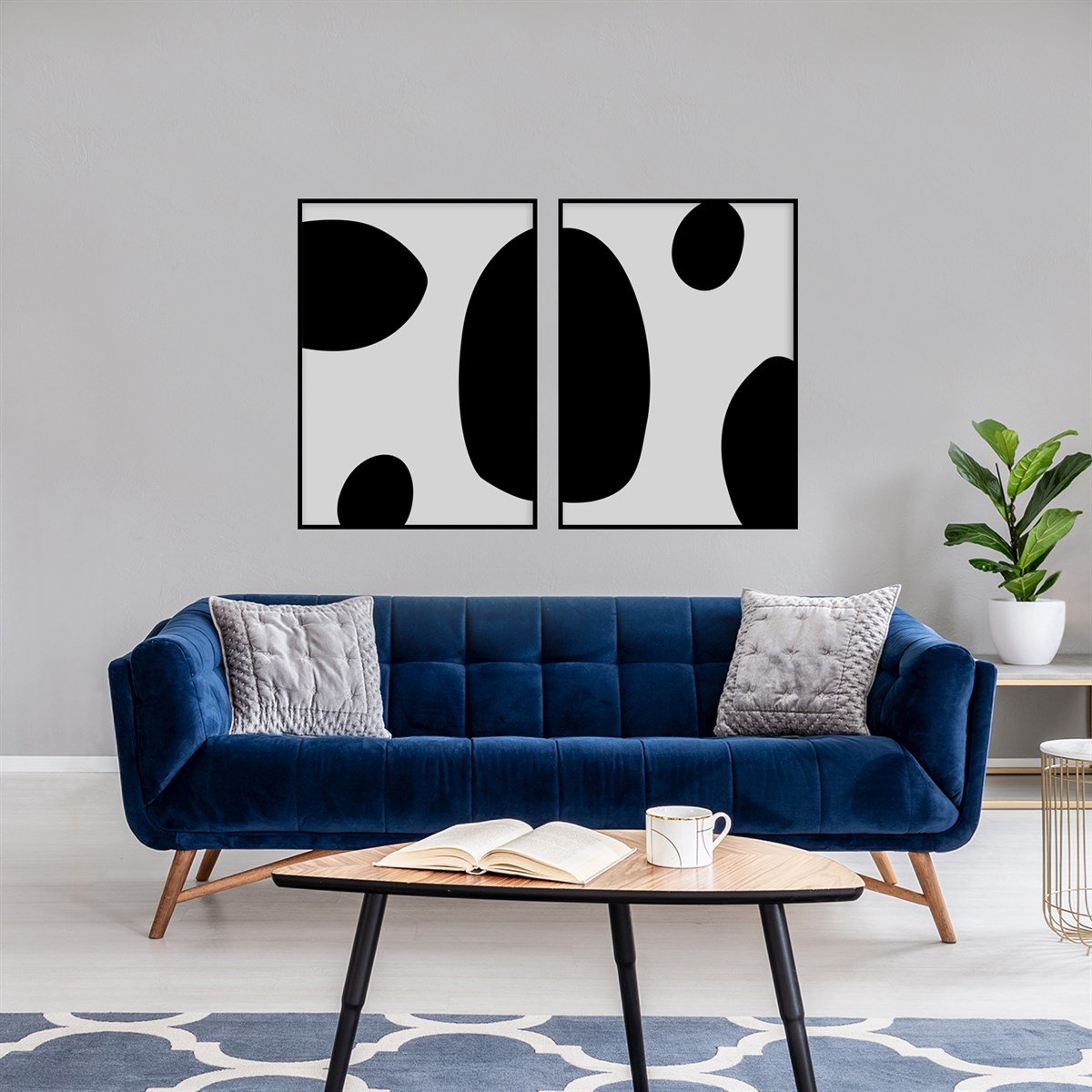 Black Dots Çerçeveli Poster SetiPosterlerTablolife.com