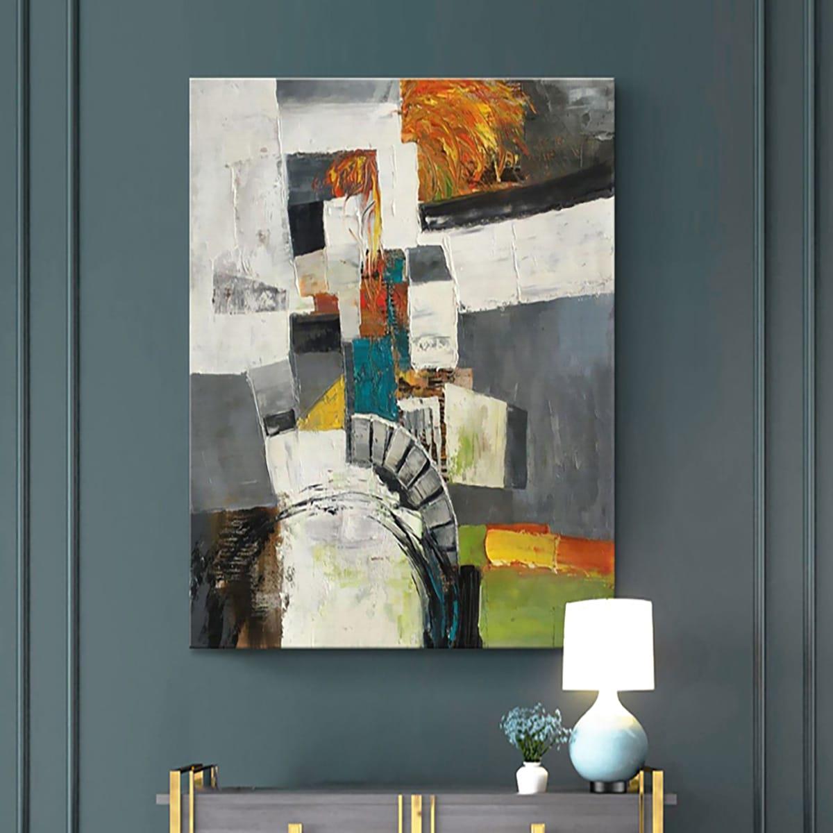 Blanc Yağlı Boya Dokulu TabloYağlı Boya Dokulu Soyut TablolarTablolife.com