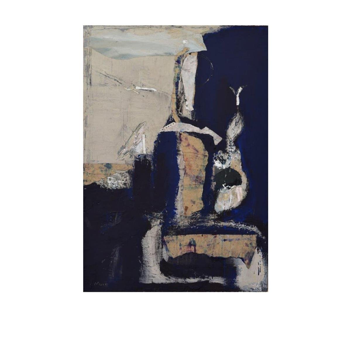 Bleu Marine Yağlı Boya Dokulu TabloYağlı Boya Dokulu Soyut TablolarTablolife.com