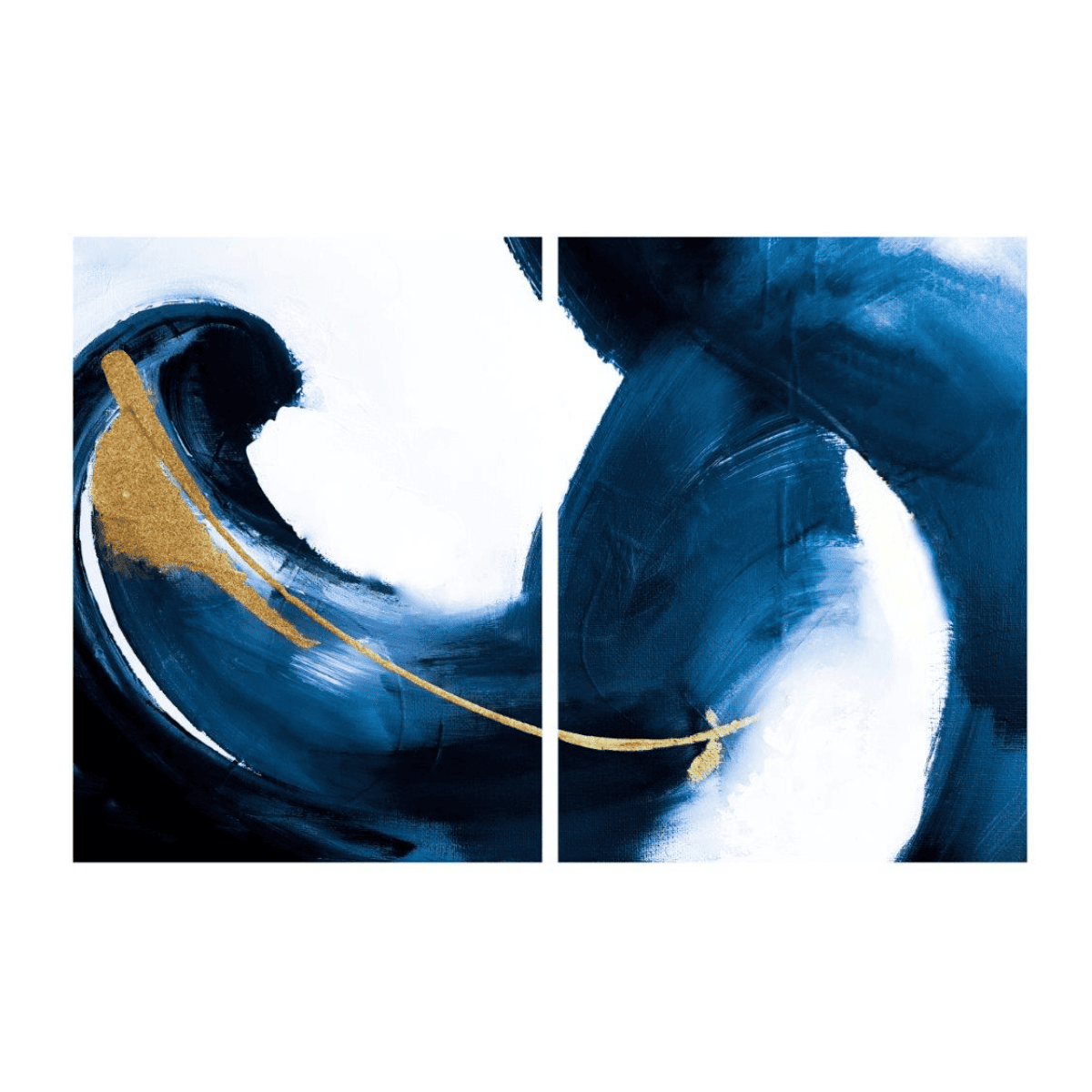 Blue Liquid İkili Set Yağlı Boya Dokulu TabloYağlı Boya Dokulu Soyut TablolarTablolife