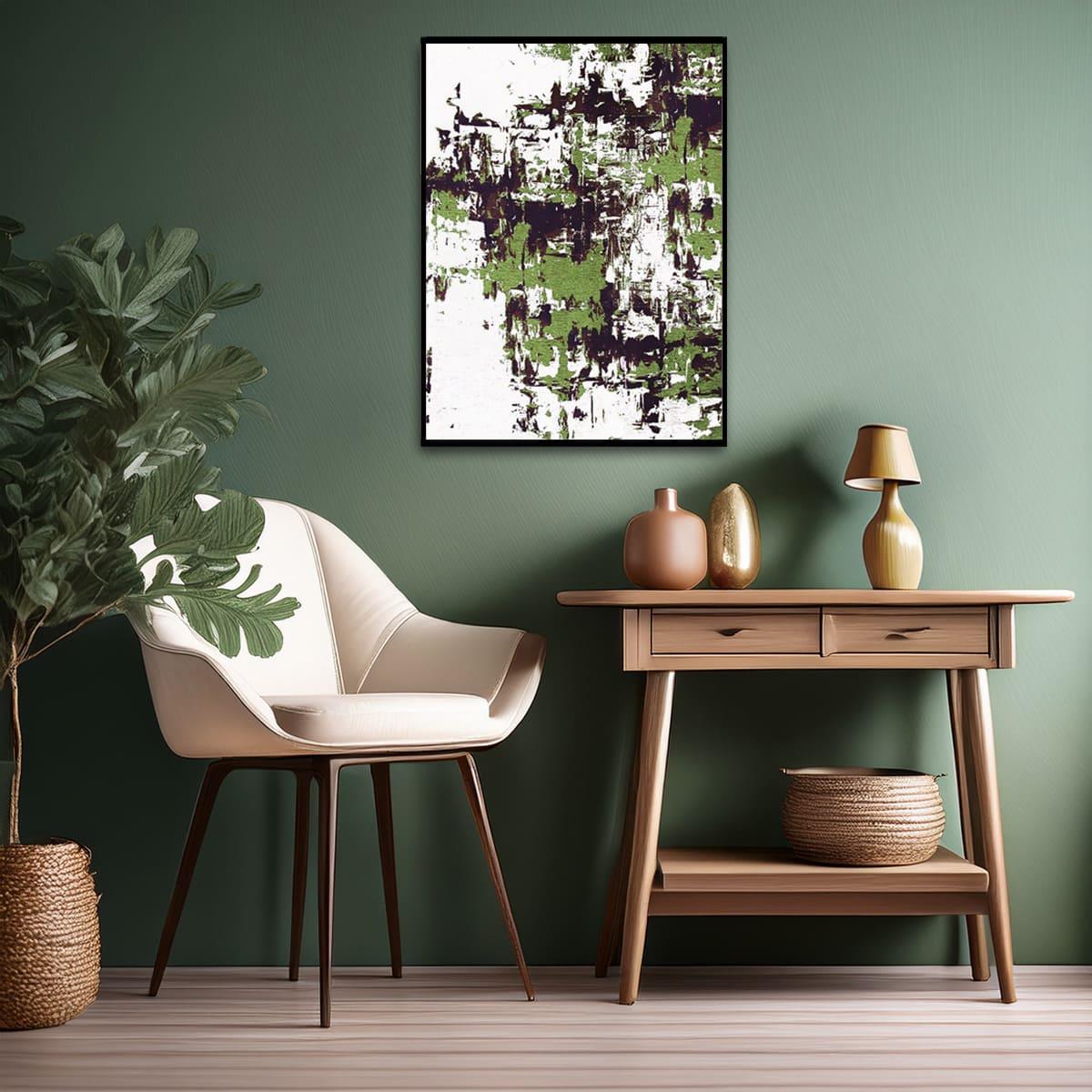 Brown Green Mess Yağlı Boya Dokulu TabloYağlı Boya Dokulu Soyut TablolarTablolife