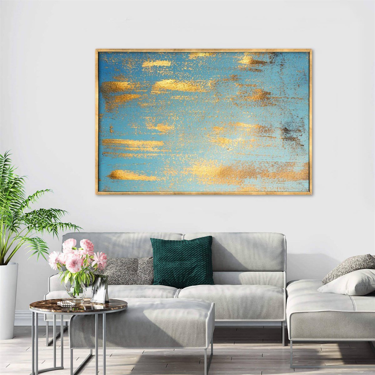 Bulutların Arasında - Yağlı Boya Dokulu TabloYağlı Boya Dokulu Soyut TablolarTablolife.com