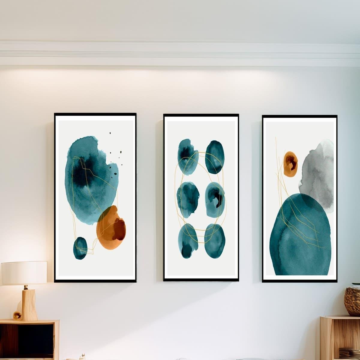 Carbun Üçlü Set Yağlı Boya Dokulu TabloYağlı Boya Dokulu Soyut TablolarTablolife