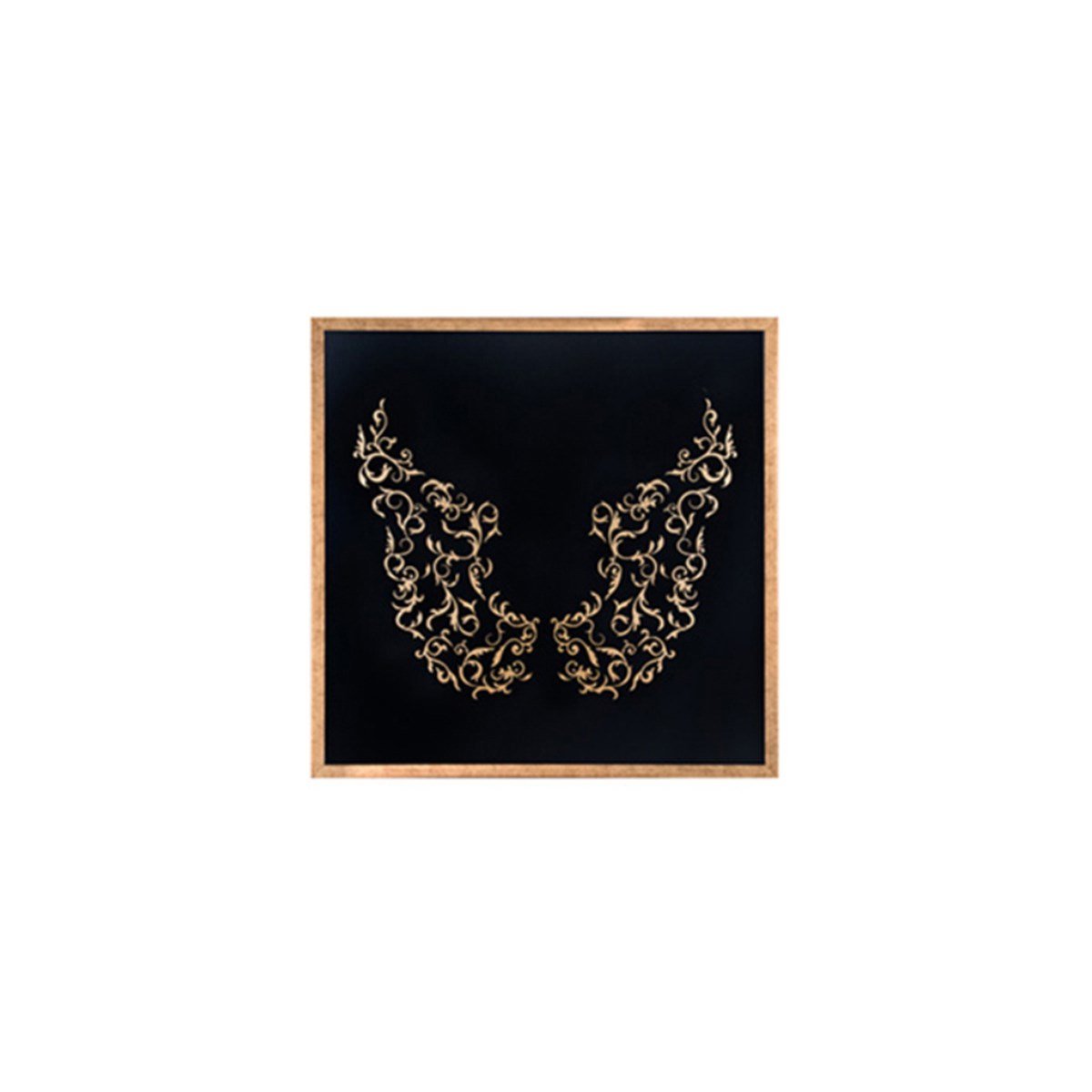 Çiçek Kanatlar - Cam Baskı Altın Varak İşleme Tablo