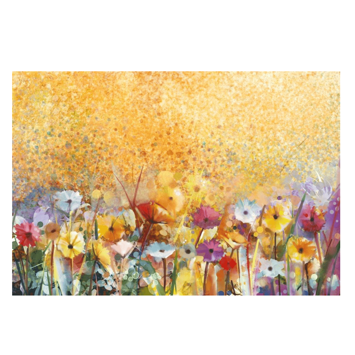 Çiçeklerin Kıvılcımları Yağlı Boya Dokulu TabloYağlı Boya Dokulu Çiçek TablolarıTablolife