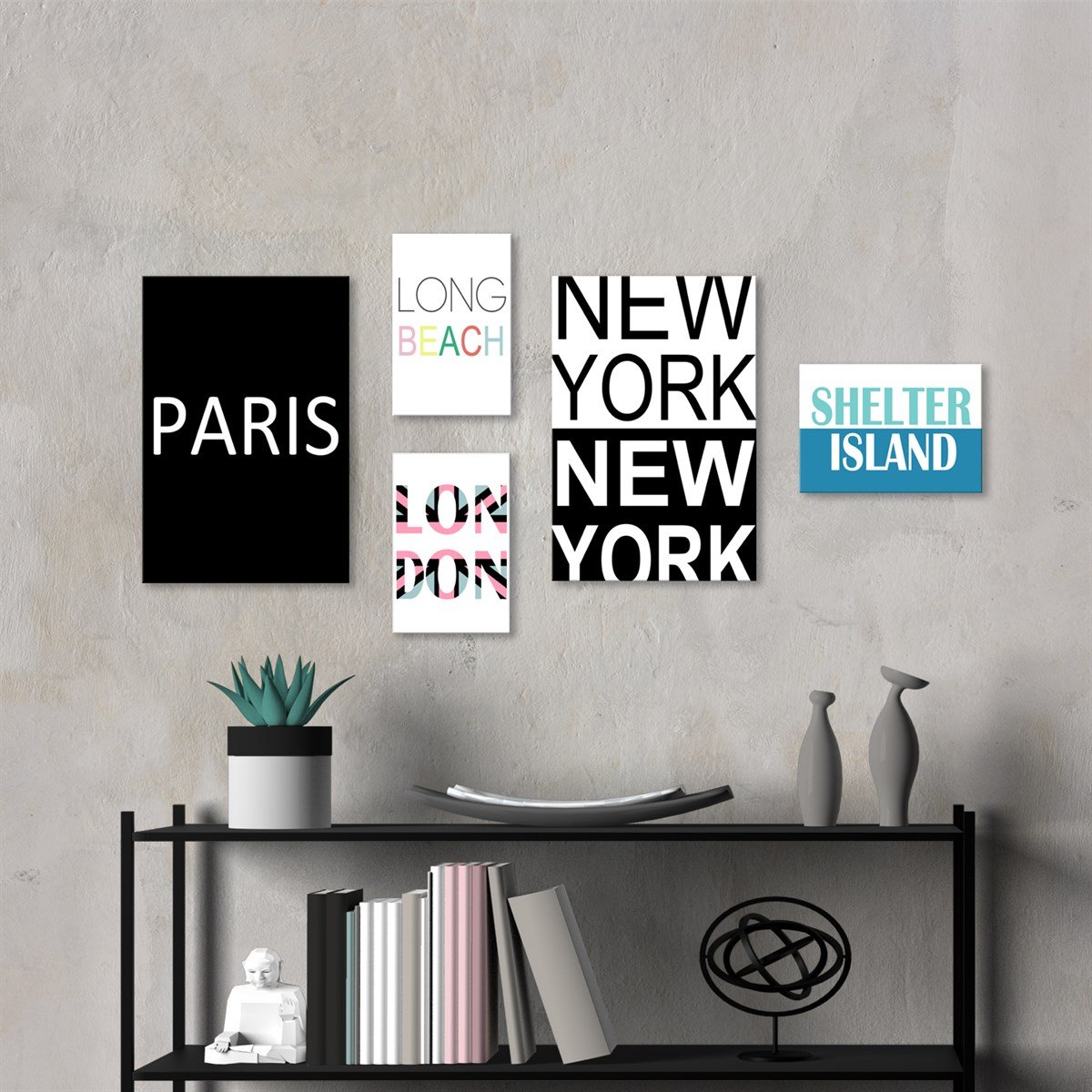 City Çerçeveli Poster SetiPosterlerTablolife.com