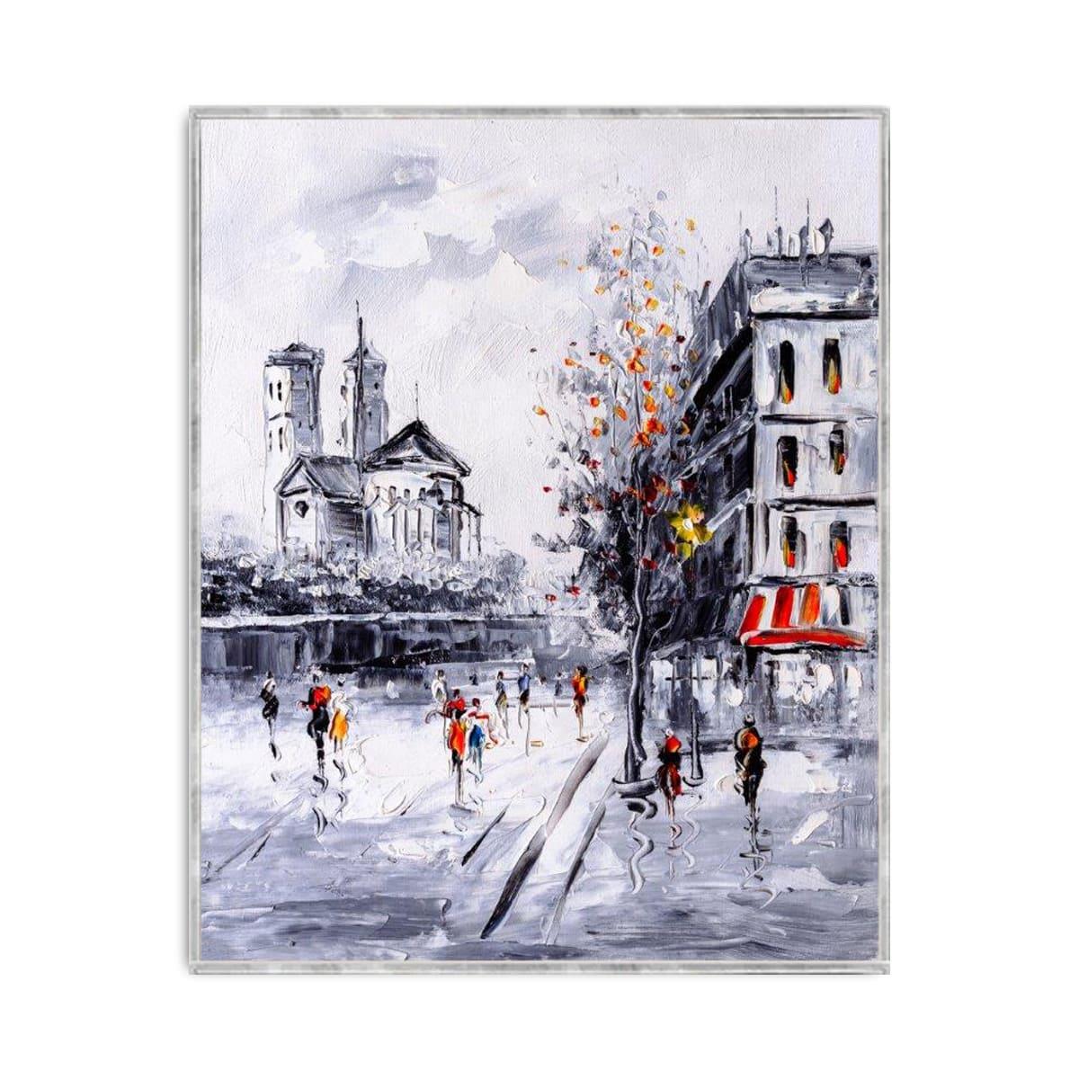 City Square Yağlı Boya Dokulu TabloYağlı Boya Dokulu Soyut TablolarTablolife