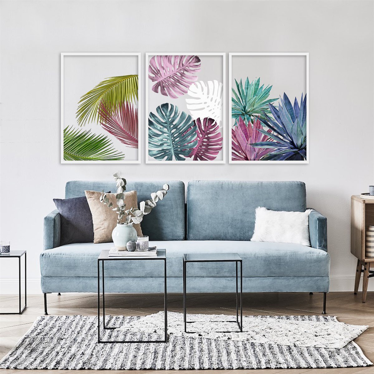 Colorful Leaves Çerçeveli Poster SetiPosterlerTablolife.com