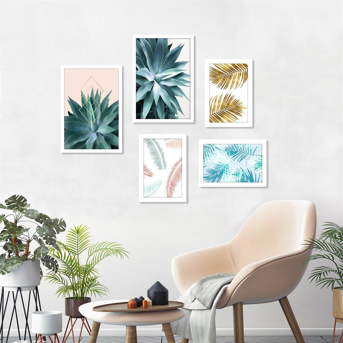 Colors And Leaves Çerçeveli Poster SetiPosterlerTablolife.com