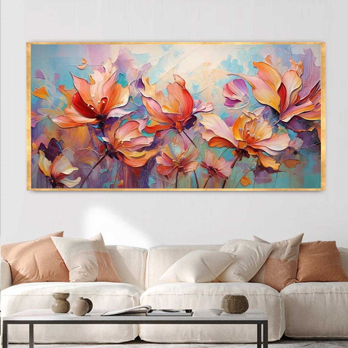 Dance Of Flowers 3D Yoğun Yağlı Boya Tablo3D Yoğun Yağlı Boya TablolarTablolife