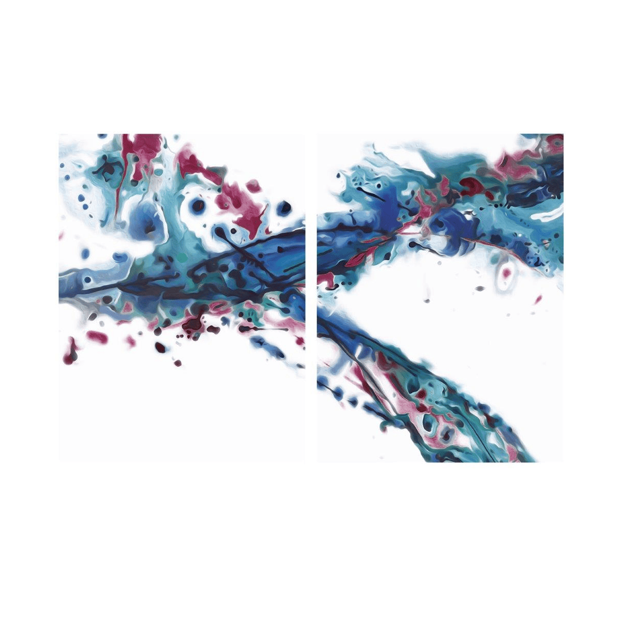 Dancing Colors İkili Set Yağlı Boya Dokulu TabloYağlı Boya Dokulu Soyut TablolarTablolife