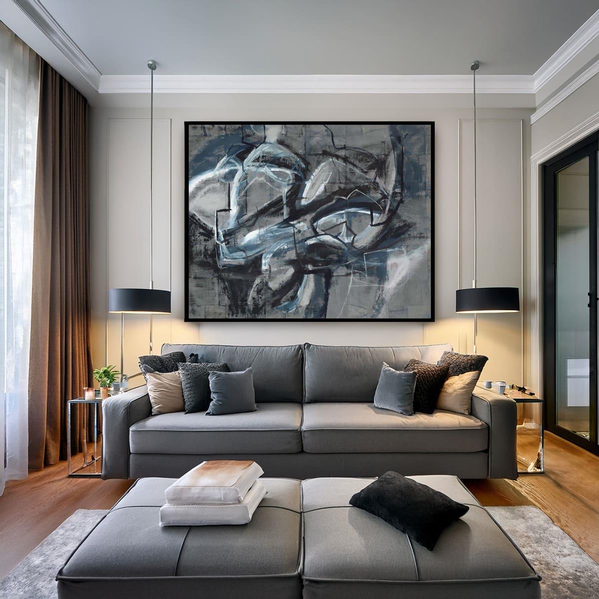 Dark Swirl Yağlı Boya Dokulu TabloYağlı Boya Dokulu Soyut TablolarTablolife