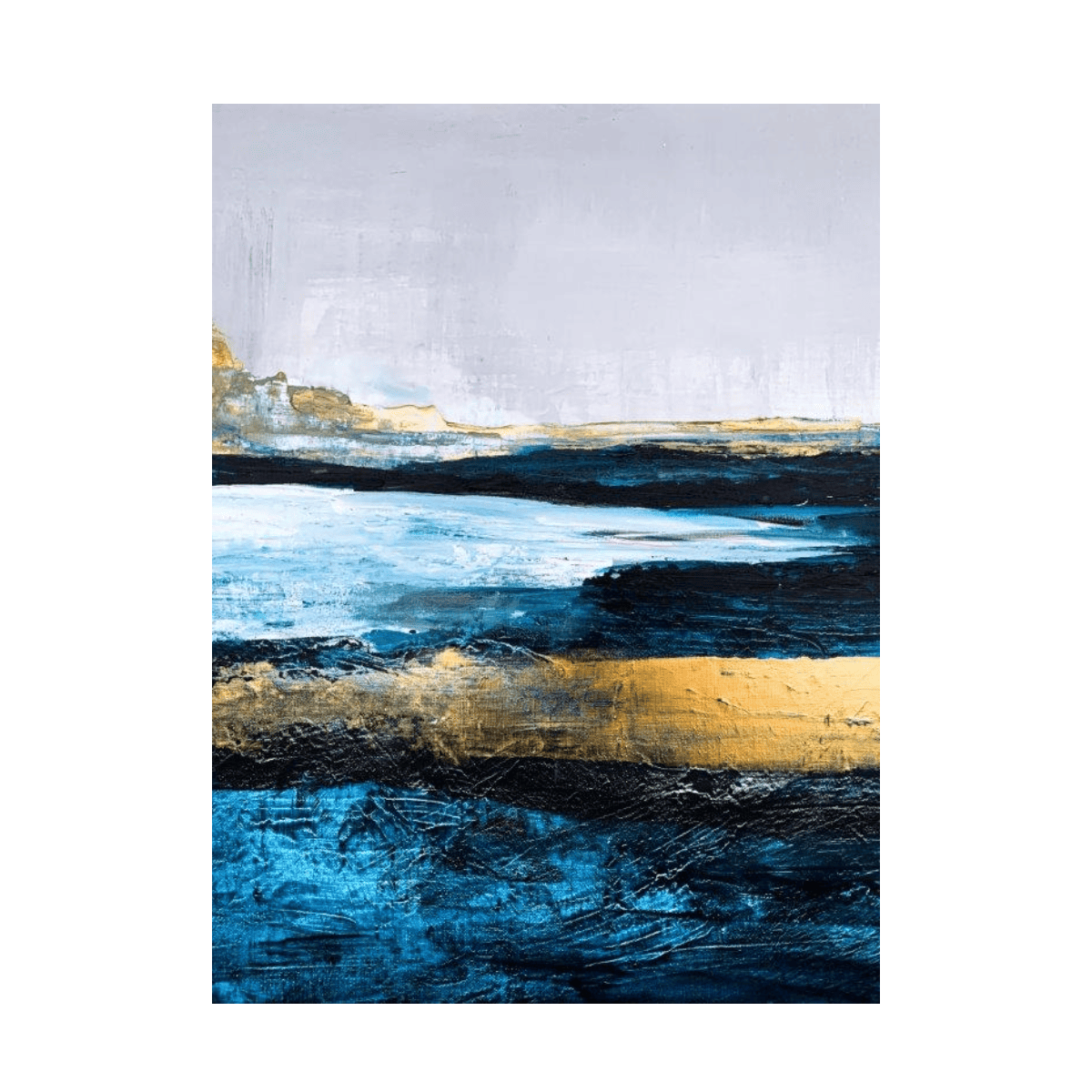 Deep Gold Yağlı Boya Dokulu TabloYağlı Boya Dokulu Soyut TablolarTablolife