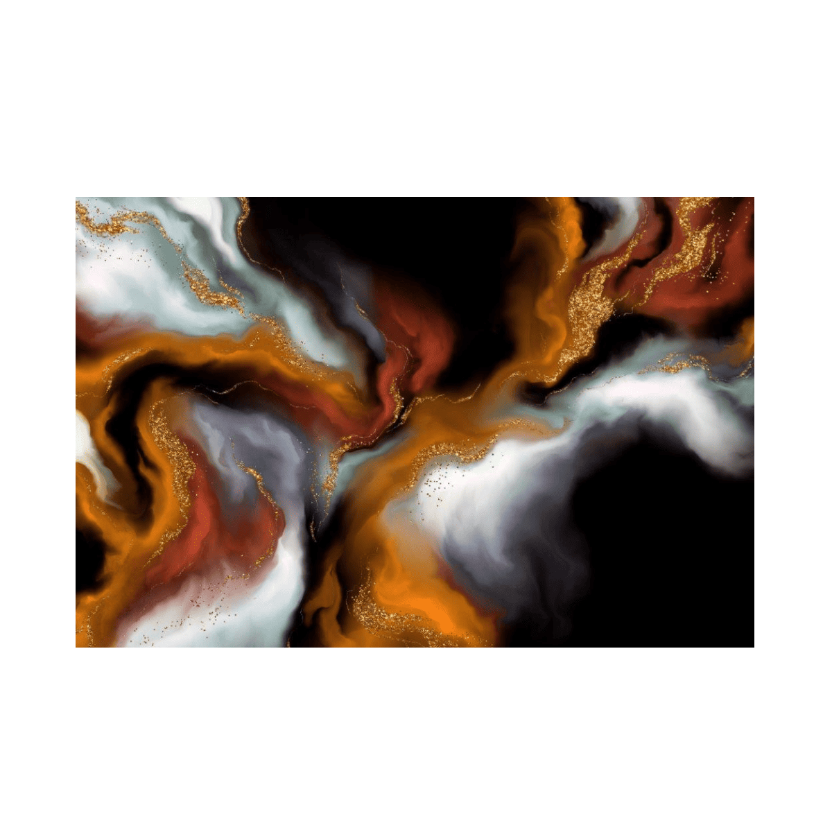 Deep Orange Smoke Yağlı Boya Dokulu TabloYağlı Boya Dokulu Soyut TablolarTablolife