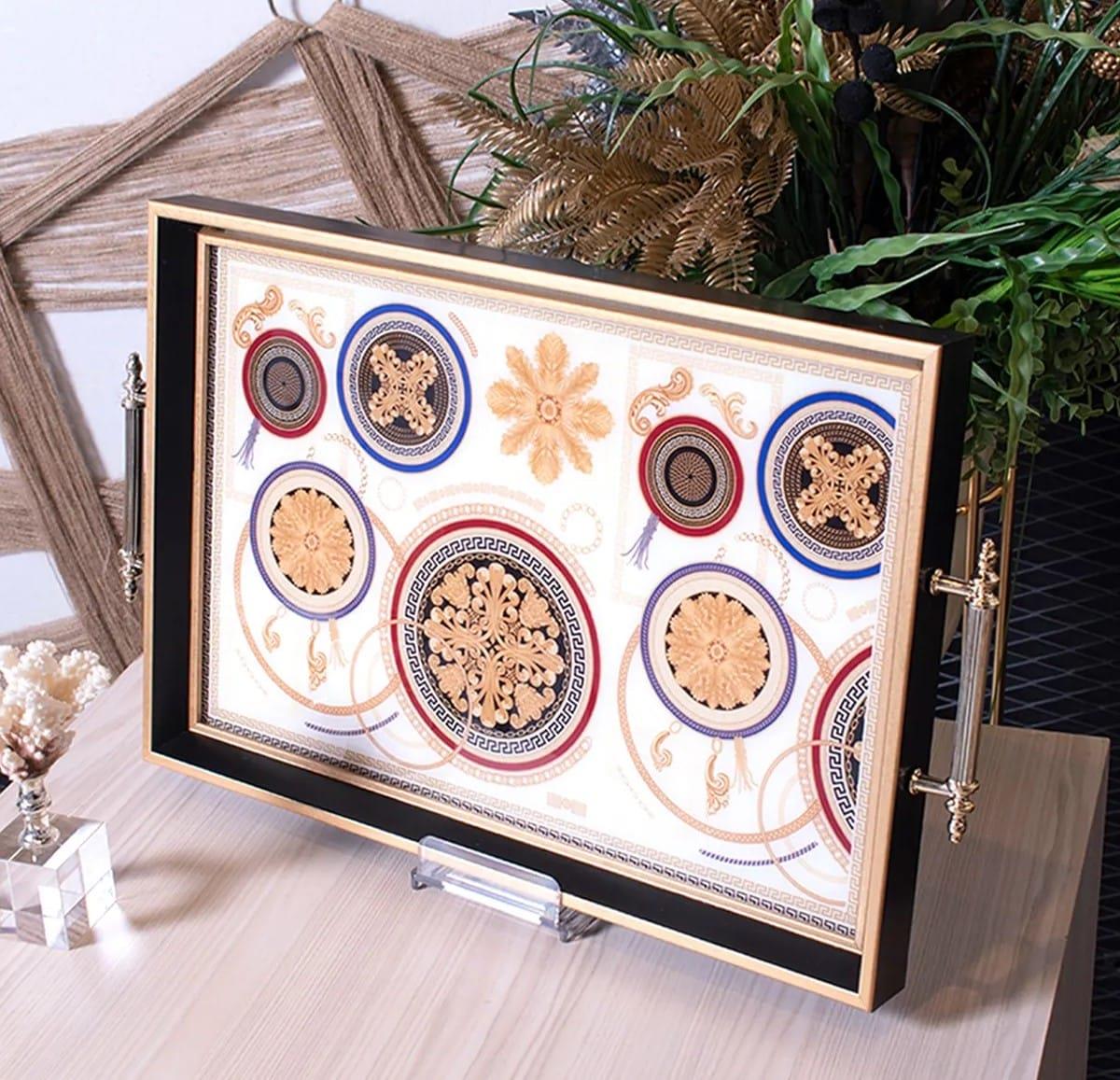 Dekoratif Lux Sunum Tepsisi Söz, Nişan, ÇayTepsilerTablolife.com