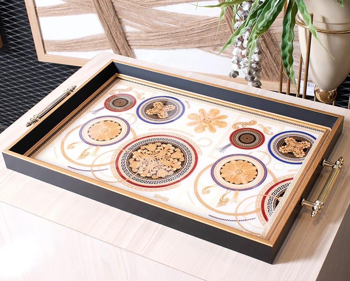 Dekoratif Lux Sunum Tepsisi Söz, Nişan, ÇayTepsilerTablolife.com