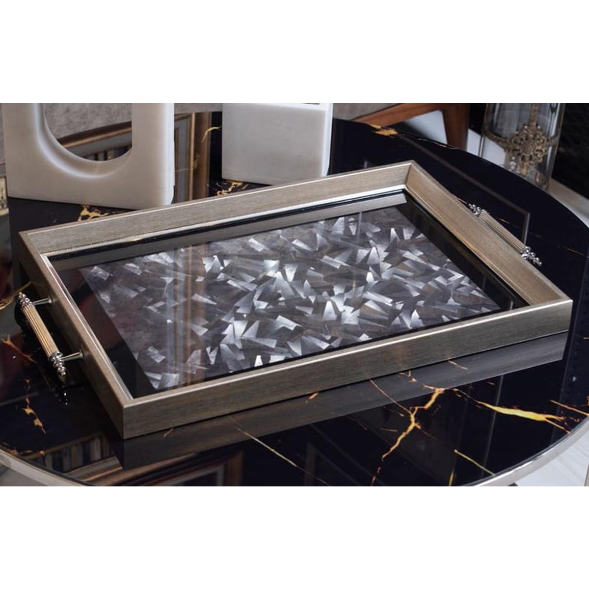 Dekoratif Sunum Tepsisi GümüşTepsilerTablolife.com