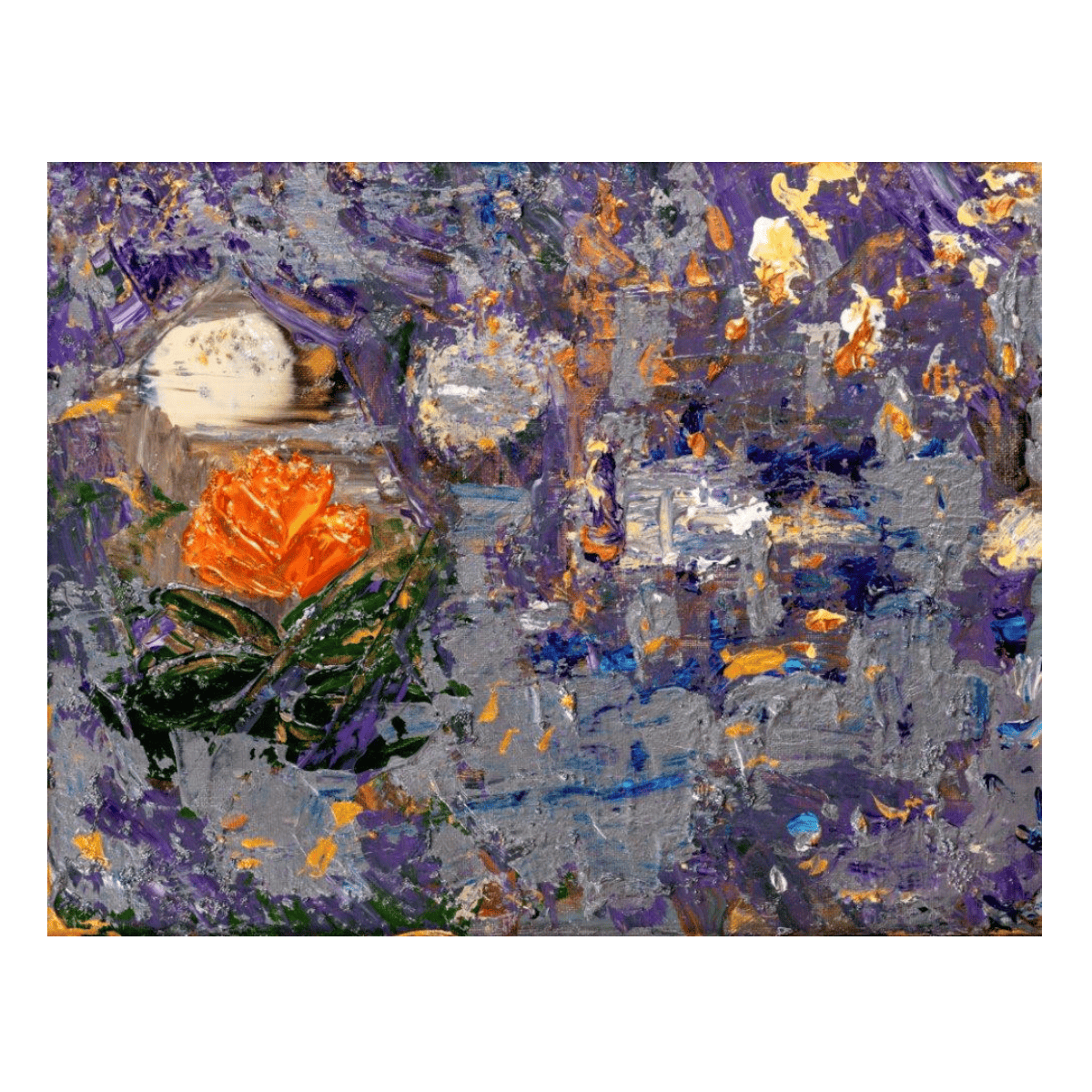 Derindeki Çiçek Yağlı Boya Dokulu TabloYağlı Boya Dokulu Çiçek TablolarıTablolife