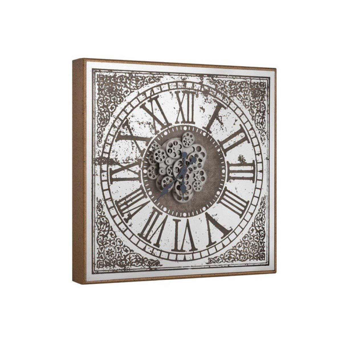 Duvar Saati Kare Altın Çarklı 2