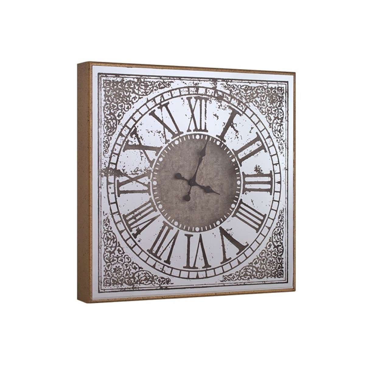 Duvar Saati Kare Altın Çarksız