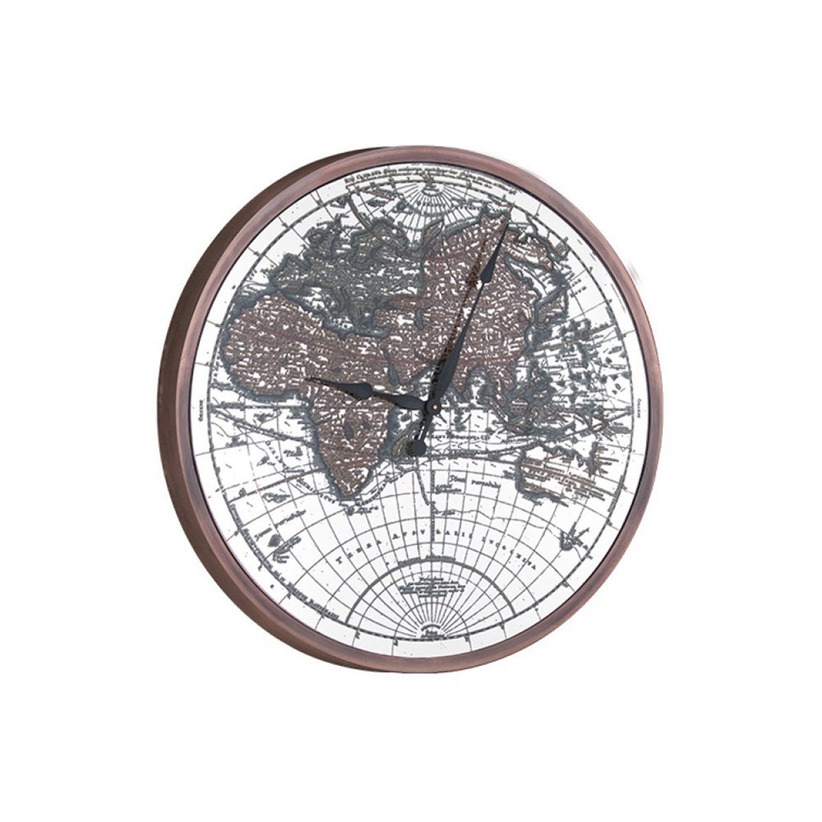 Duvar Saati Yuvarlak Dünya Bakır
