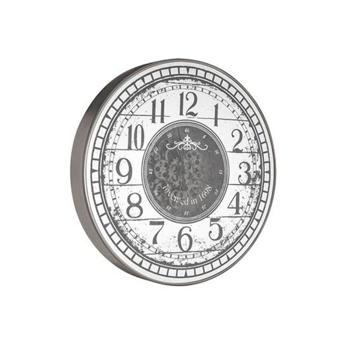 Duvar Saati Yuvarlak Gümüş Çarklı 2