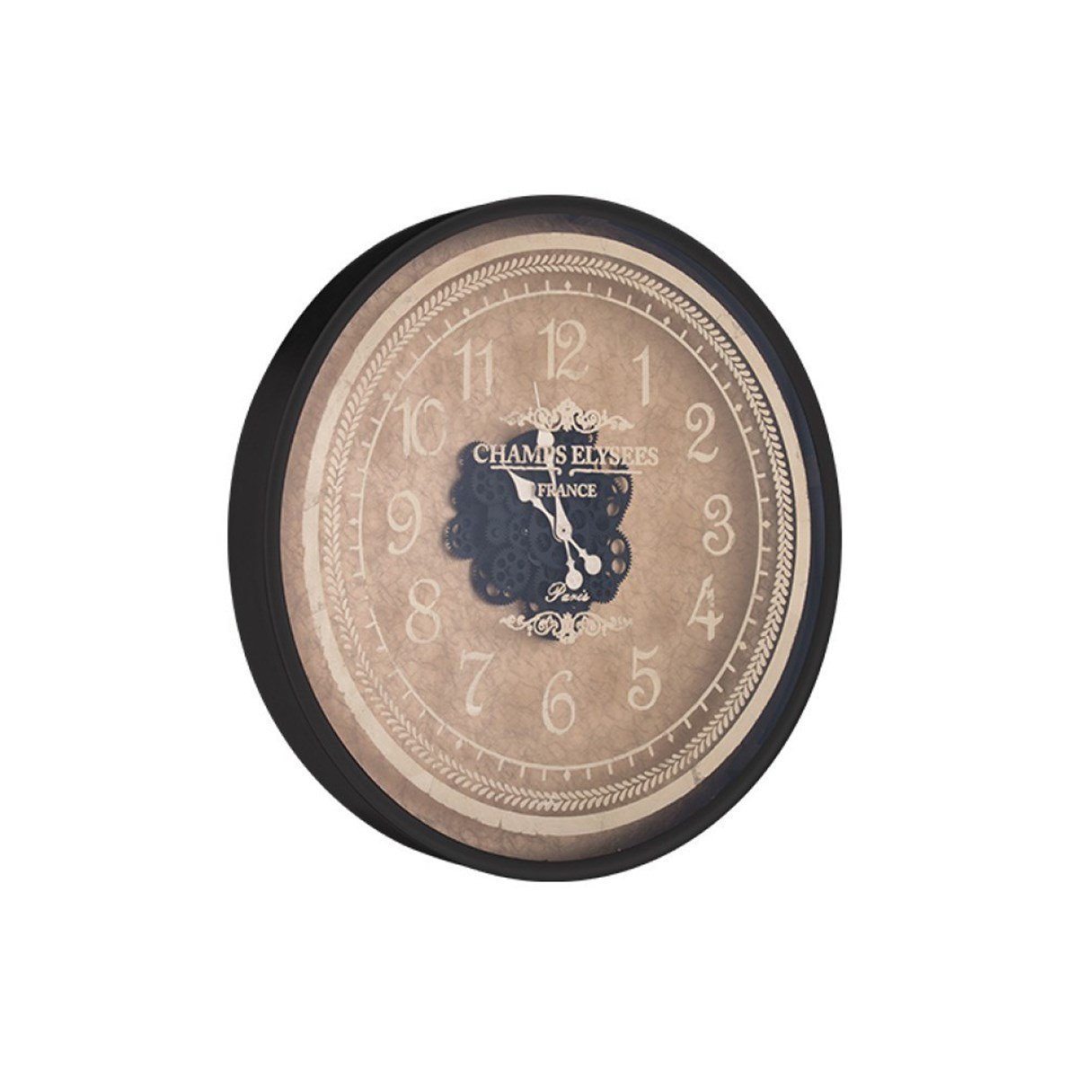 Duvar Saati Yuvarlak Siyah Çarklı