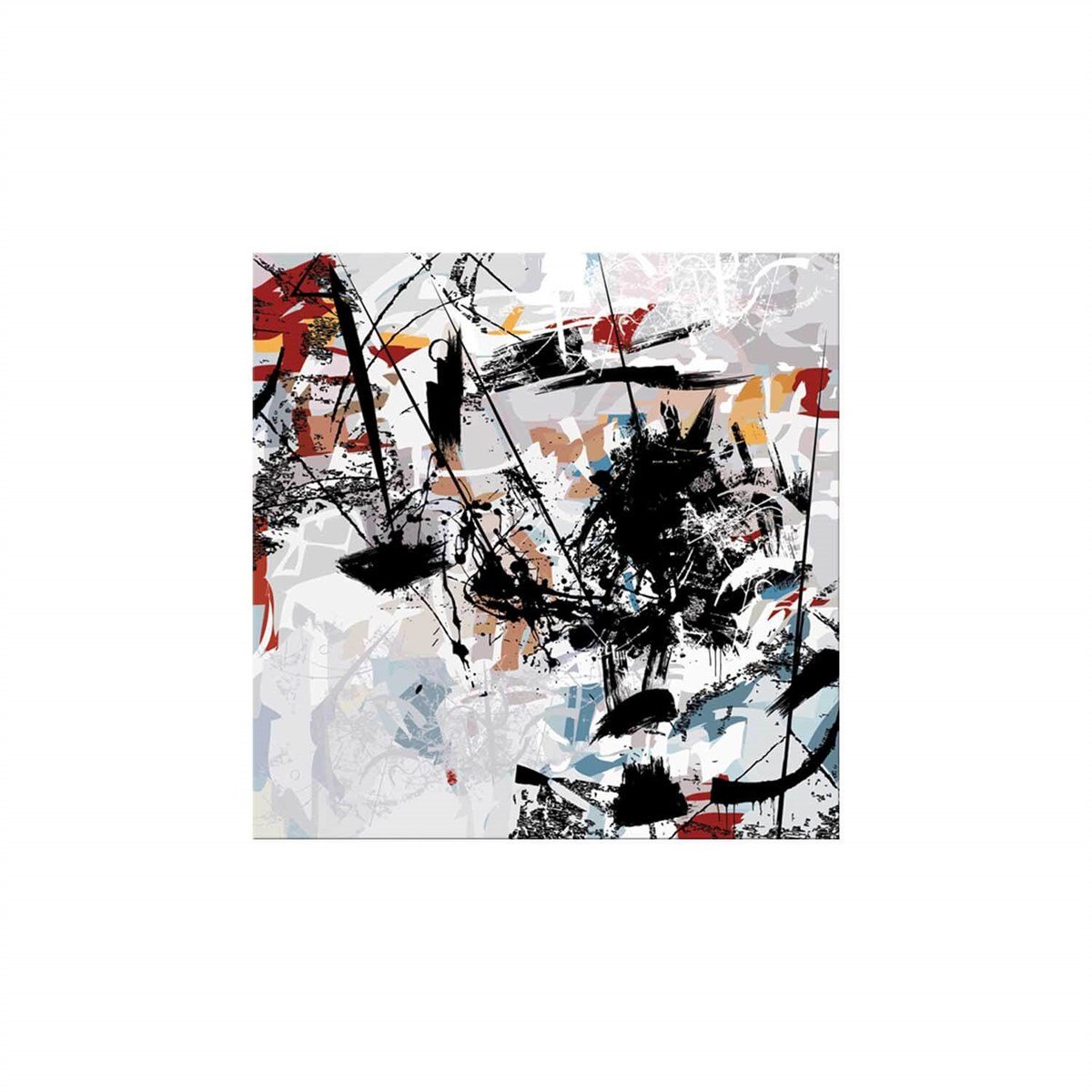 Falling Colors Black - Yağlı Boya Dokulu TabloYağlı Boya Dokulu Soyut TablolarTablolife.com