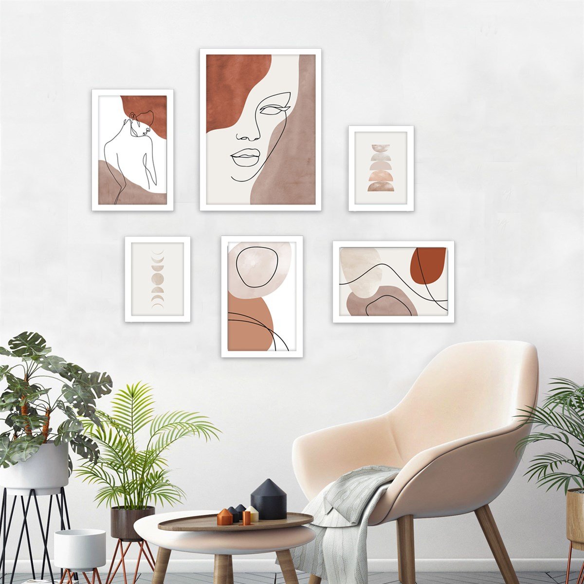 Female Line Çerçeveli Poster SetiPosterlerTablolife.com