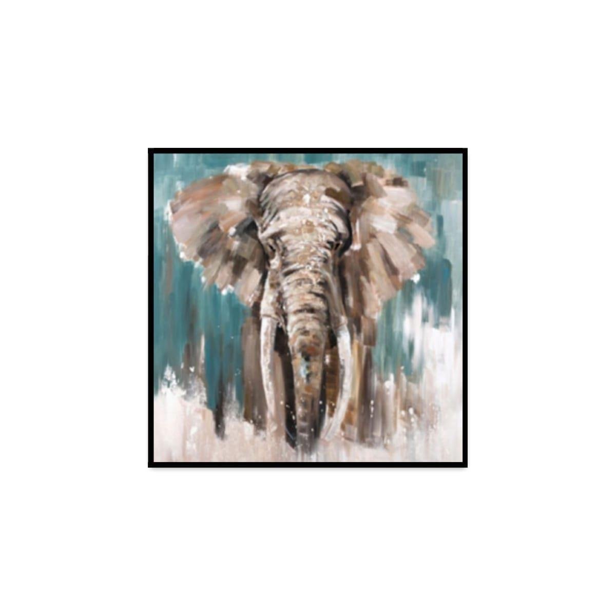 Fil Yağlı Boya Dokulu TabloYağlı Boya Dokulu Hayvan TablolarıTablolife.com