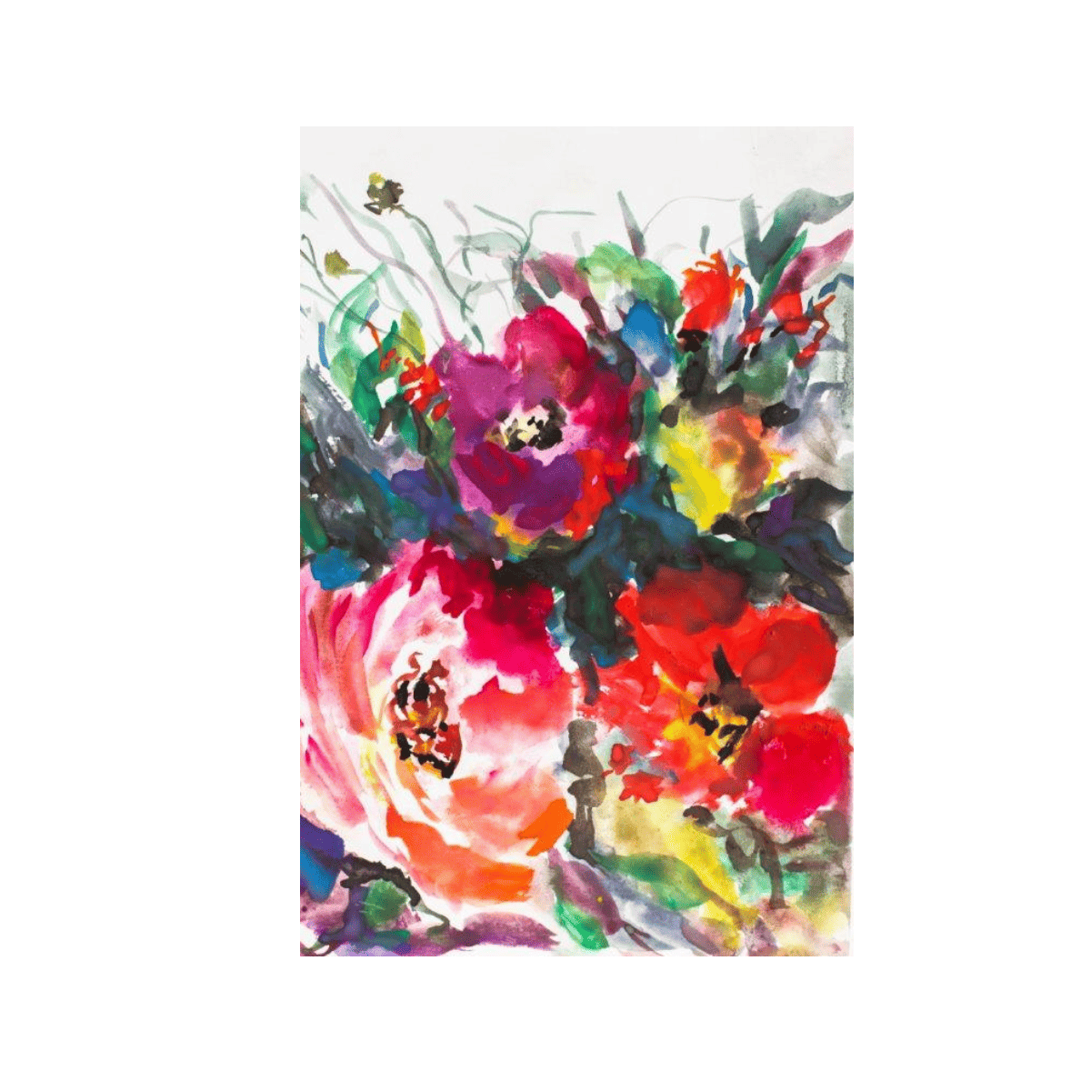 Flower Energy Yağlı Boya Dokulu TabloYağlı Boya Dokulu Çiçek TablolarıTablolife