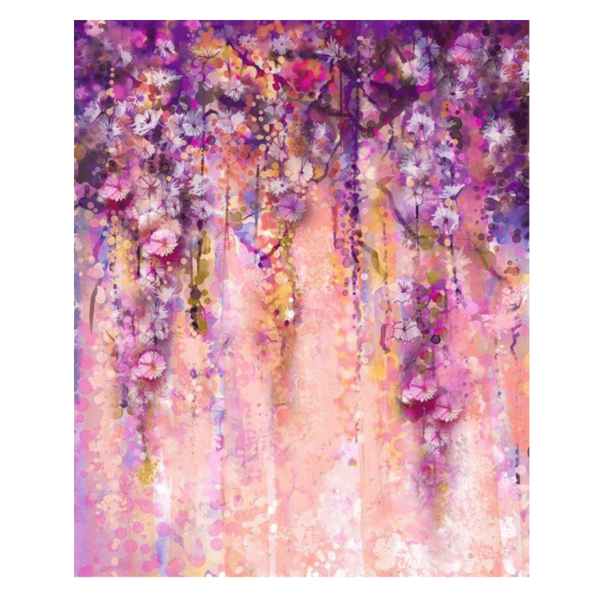 Flower Rain Yağlı Boya Dokulu TabloYağlı Boya Dokulu Çiçek TablolarıTablolife