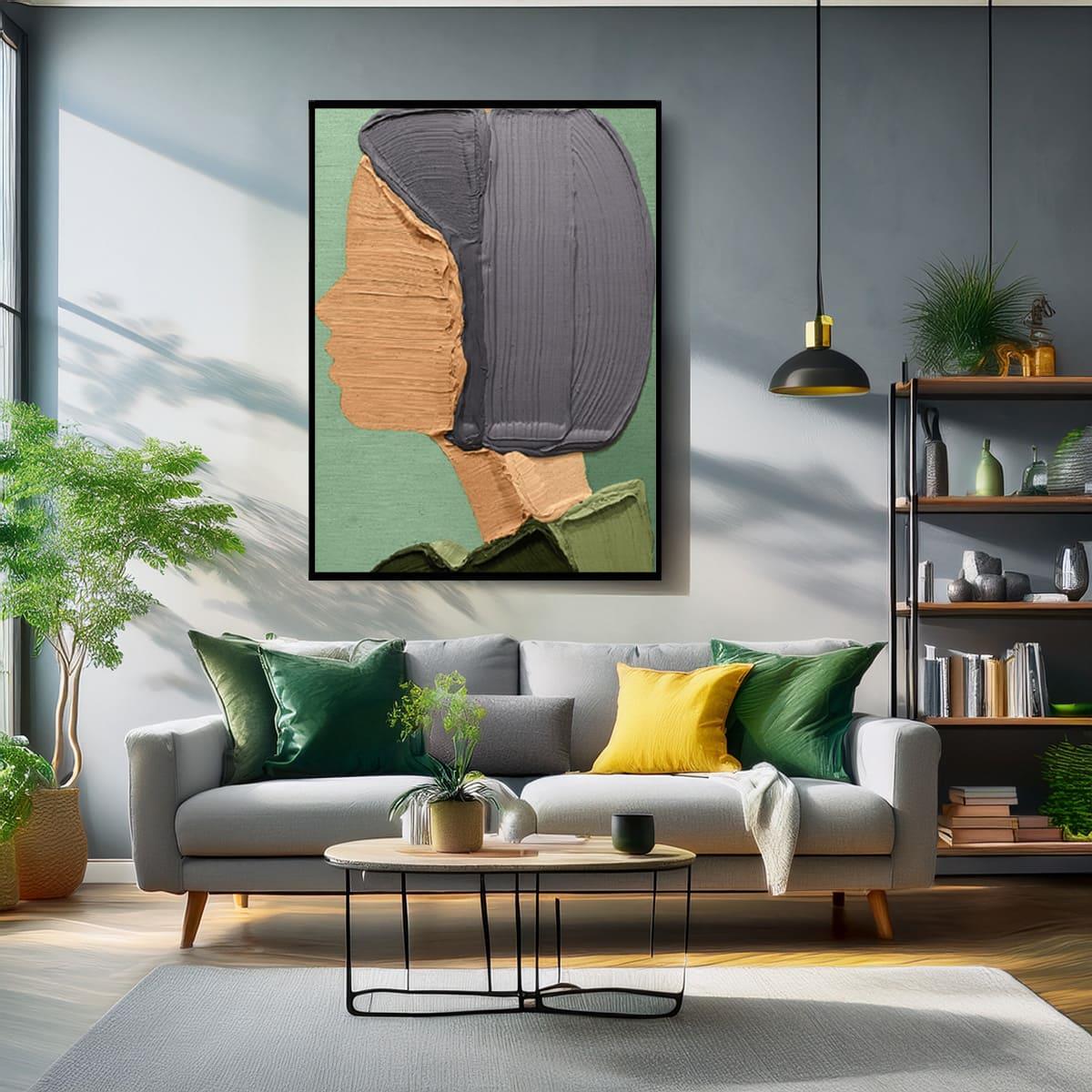 Gizemli Yüz 3D Yoğun Yağlı Boya Dokulu Tablo3D Yoğun Yağlı Boya TablolarTablolife