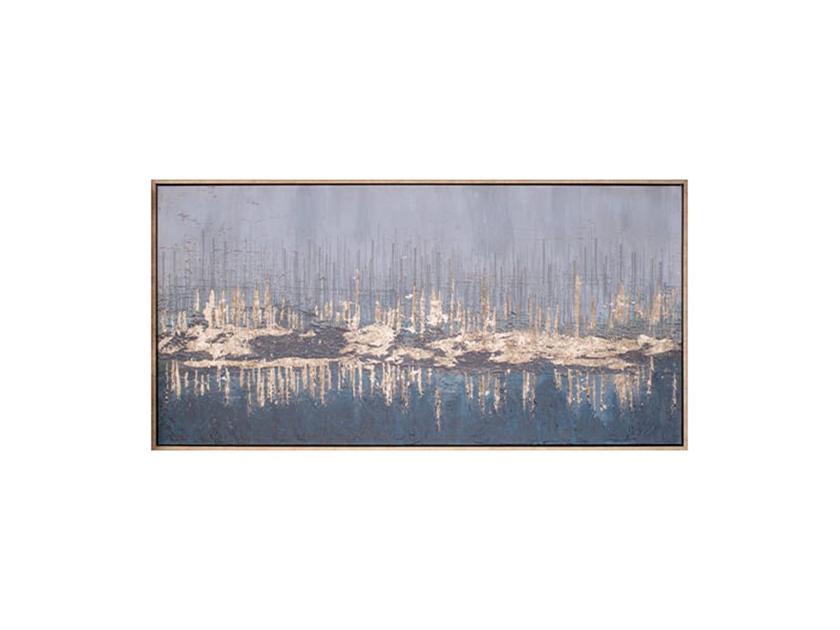 Gold & Navy Yağlı Boya Dokulu TabloYağlı Boya Dokulu Soyut TablolarTablolife.com