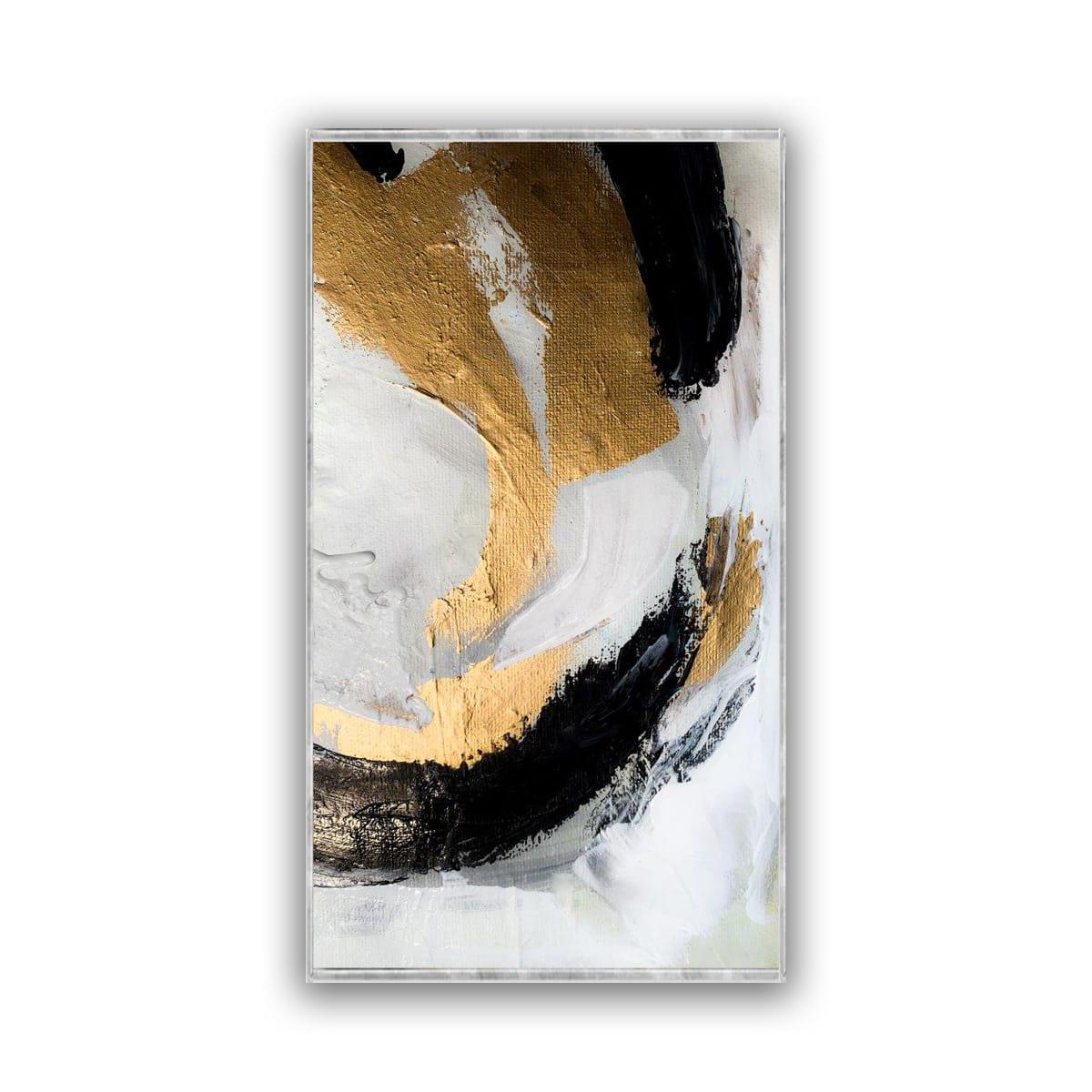 Gold Varaklı Soyut Yağlı Boya Dokulu TabloYağlı Boya Dokulu Soyut TablolarTablolife.com