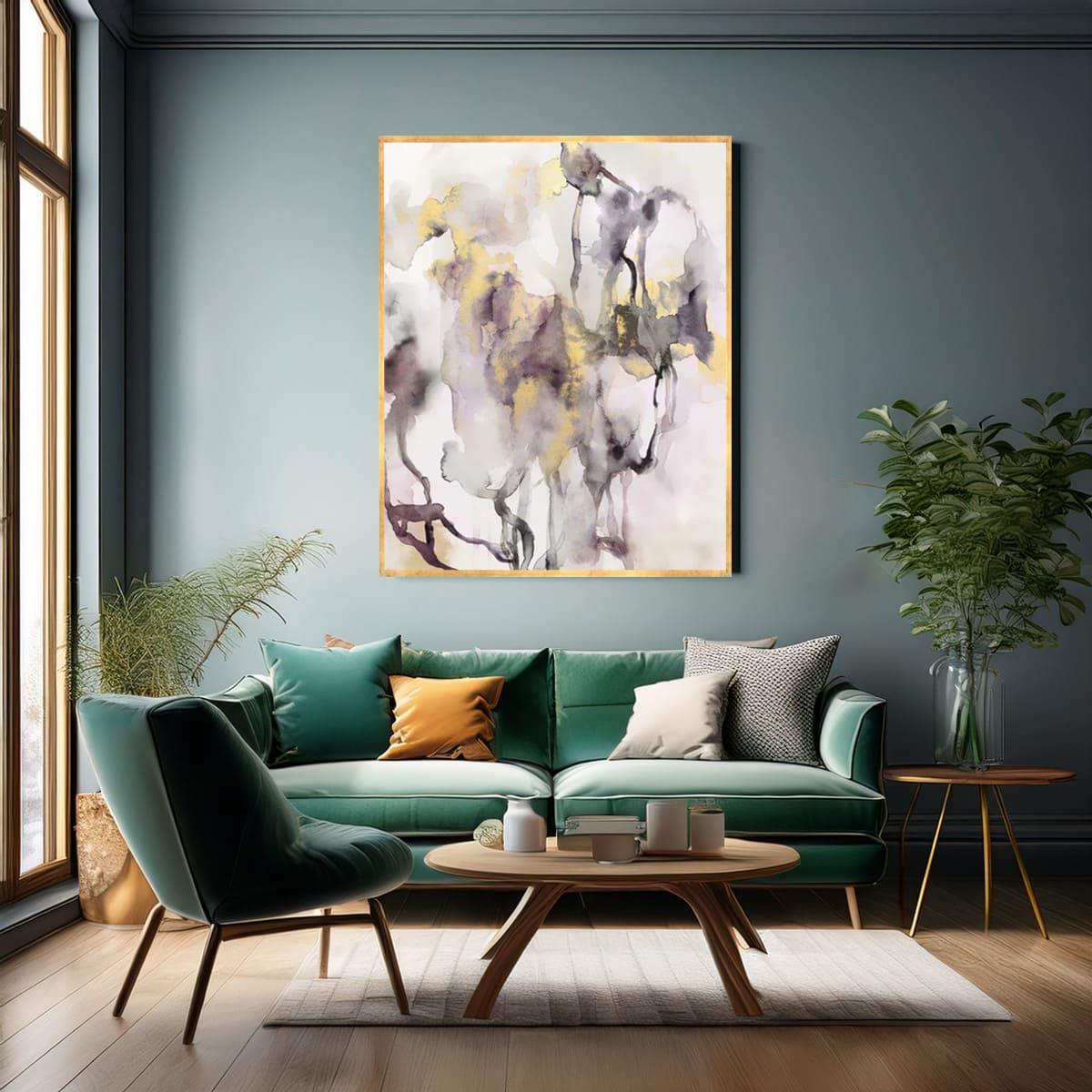 Golden Fog Yağlı Boya Dokulu TabloYağlı Boya Dokulu Soyut TablolarTablolife