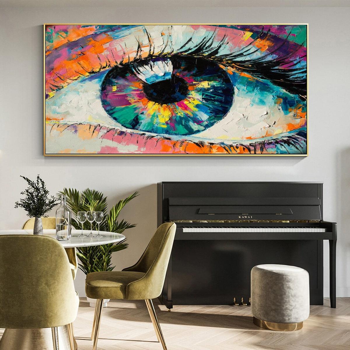 Göz Yağlı Boya Dokulu TabloYağlı Boya Dokulu Soyut TablolarTablolife